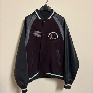 GUxUndercover Black and Dark Red Varsity Jacket